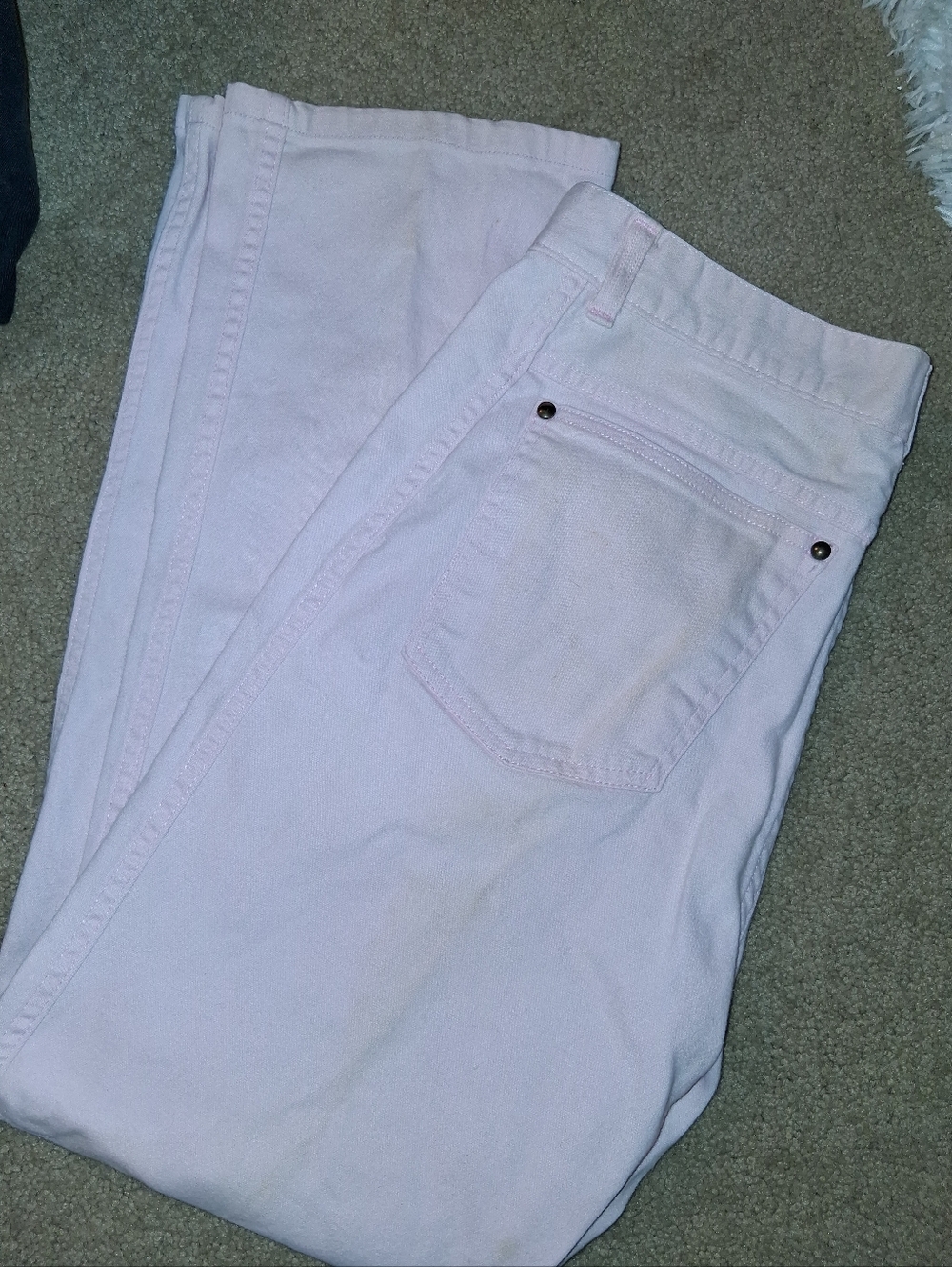 Light Pink Cotton Jeans - Back Pocket Detail